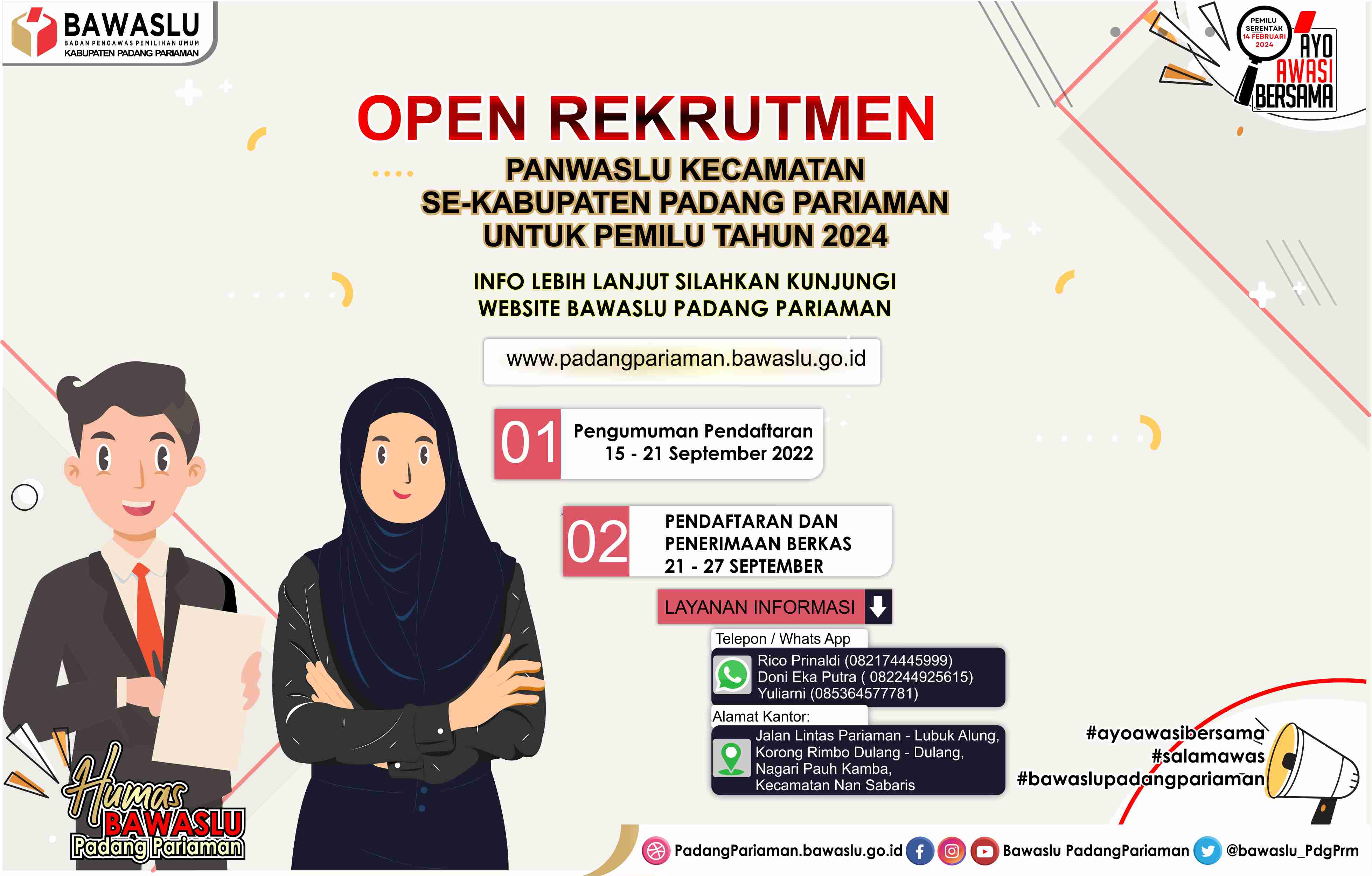 PENGUMUMAN PENDAFTARAN PANWASLU KECAMATAN PEMILU TAHUN 2024