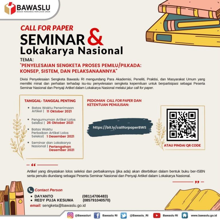 “CALL FOR PAPER” SEMINAR & LOKAKARYA NASIONAL 