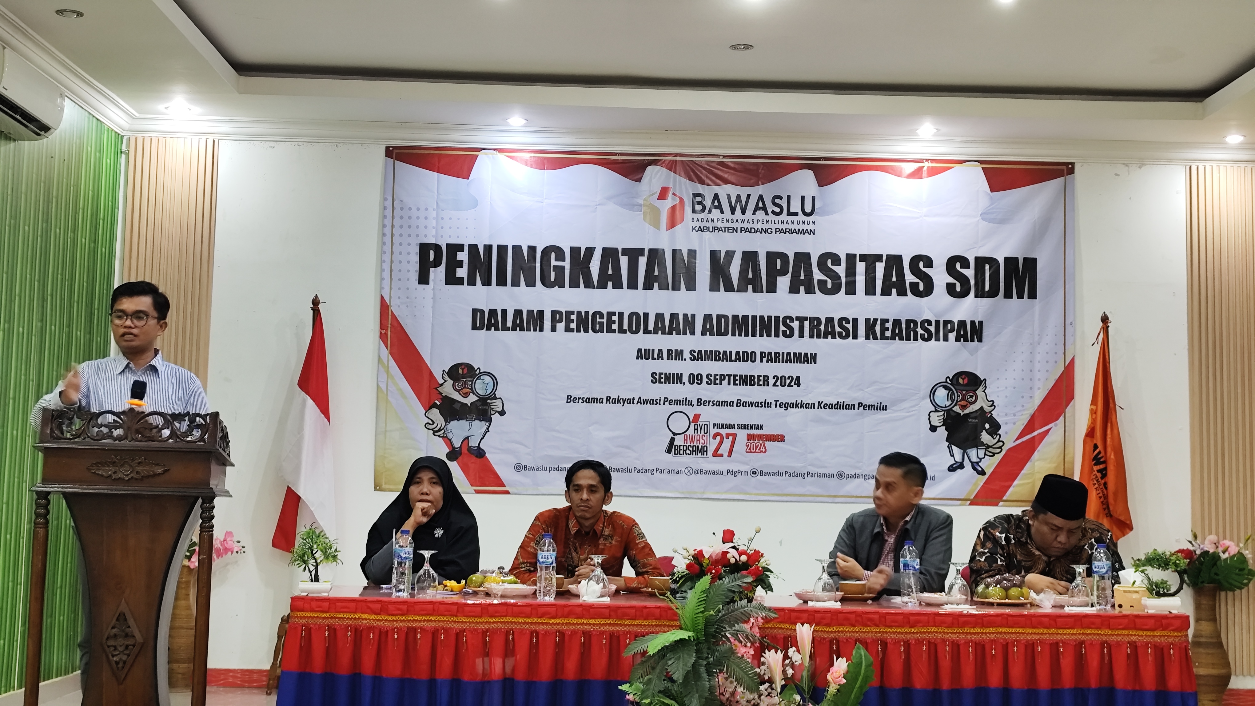 Febrian Bartez Saat Membuka Kegiatan Peningkatan Kapasitas SDM Dalam Pengelolaan Kearsipan