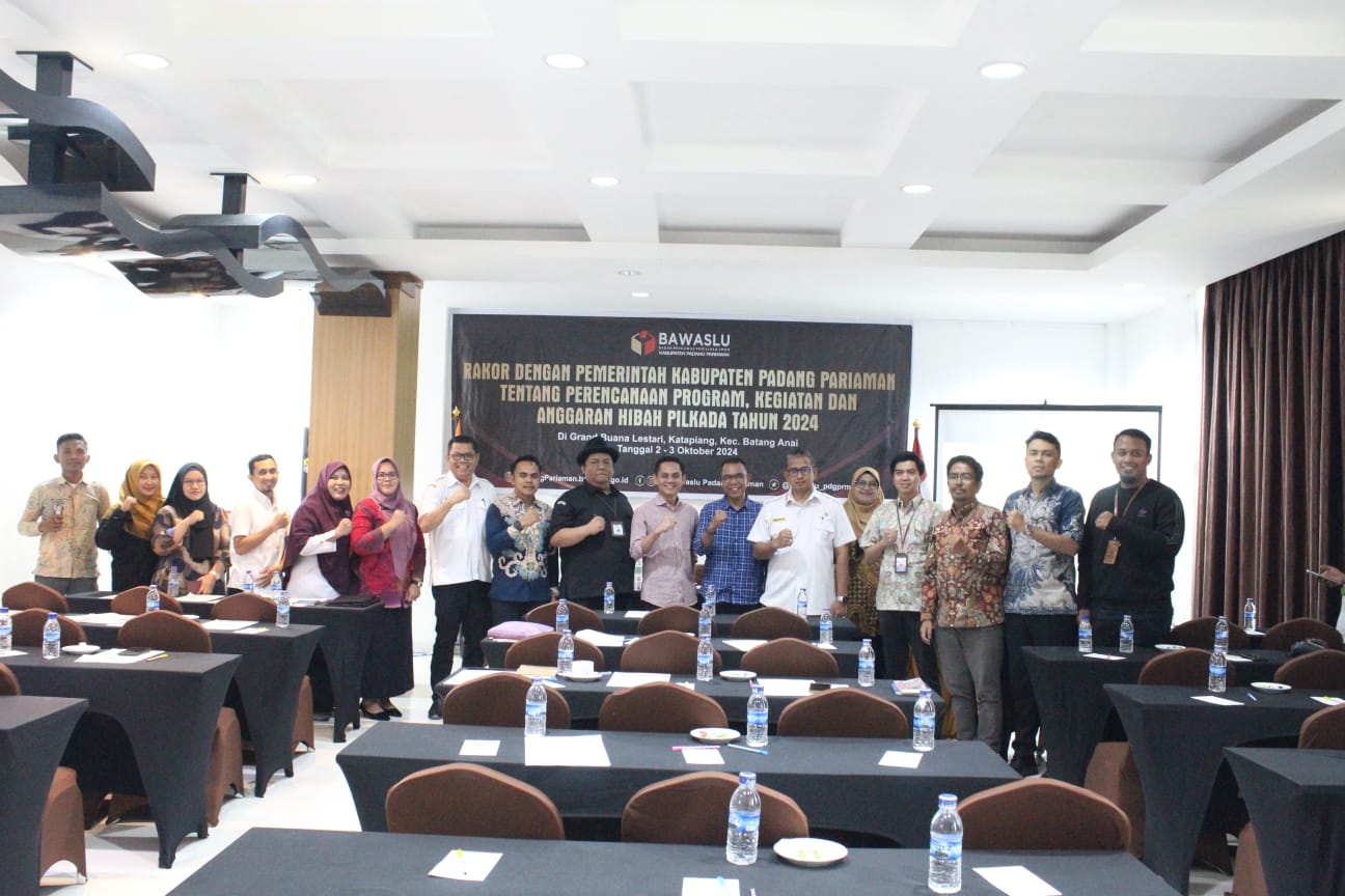 Rapat koordinasi perencanaan program, kegiatan  dan anggaran serta revisi anggaran hibah pilkada tahun 2024 di Buana Lestari hotel pada 2 dan 3 Oktober 2024.