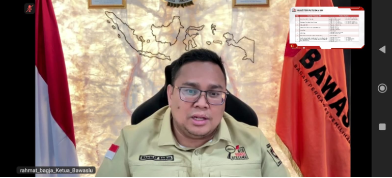 Ketua Bawaslu Rahmat Bagja dalam Diskusi Terbatas Meneropong Pemungutan Suara Ulang (PSU) Pilkada 2024 yang berintegritas via daring, Kamis, (22/5/2025).