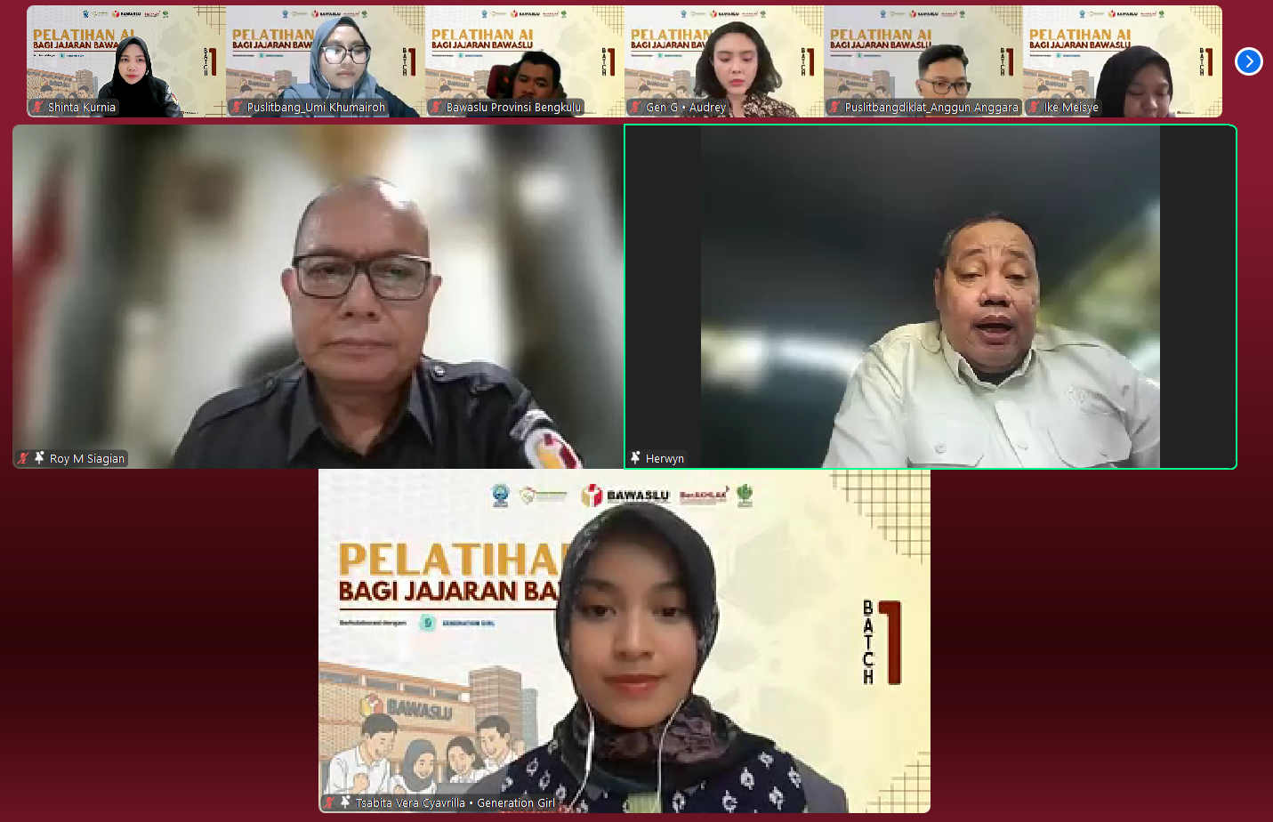 Pelatihan AI (Kecerdasan Artifisial Intelligence) oleh Bawaslu RI