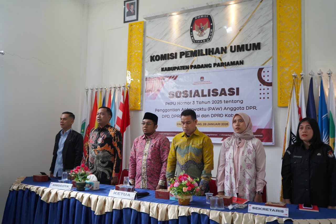 Kegiatan Sosialisasi Peraturan Komisi Pemilihan Umum (PKU) Nomor 3 Tahun 2024 di Kantor KPU padang Pariaman