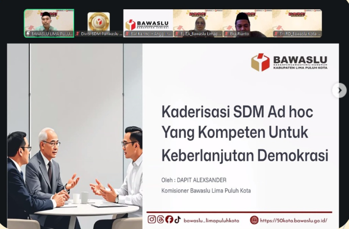 Bawaslu Kabupaten Padang Pariaman mengikuti kegiatan Ngabuburit Pengawasan melalui Zoom Meeting.