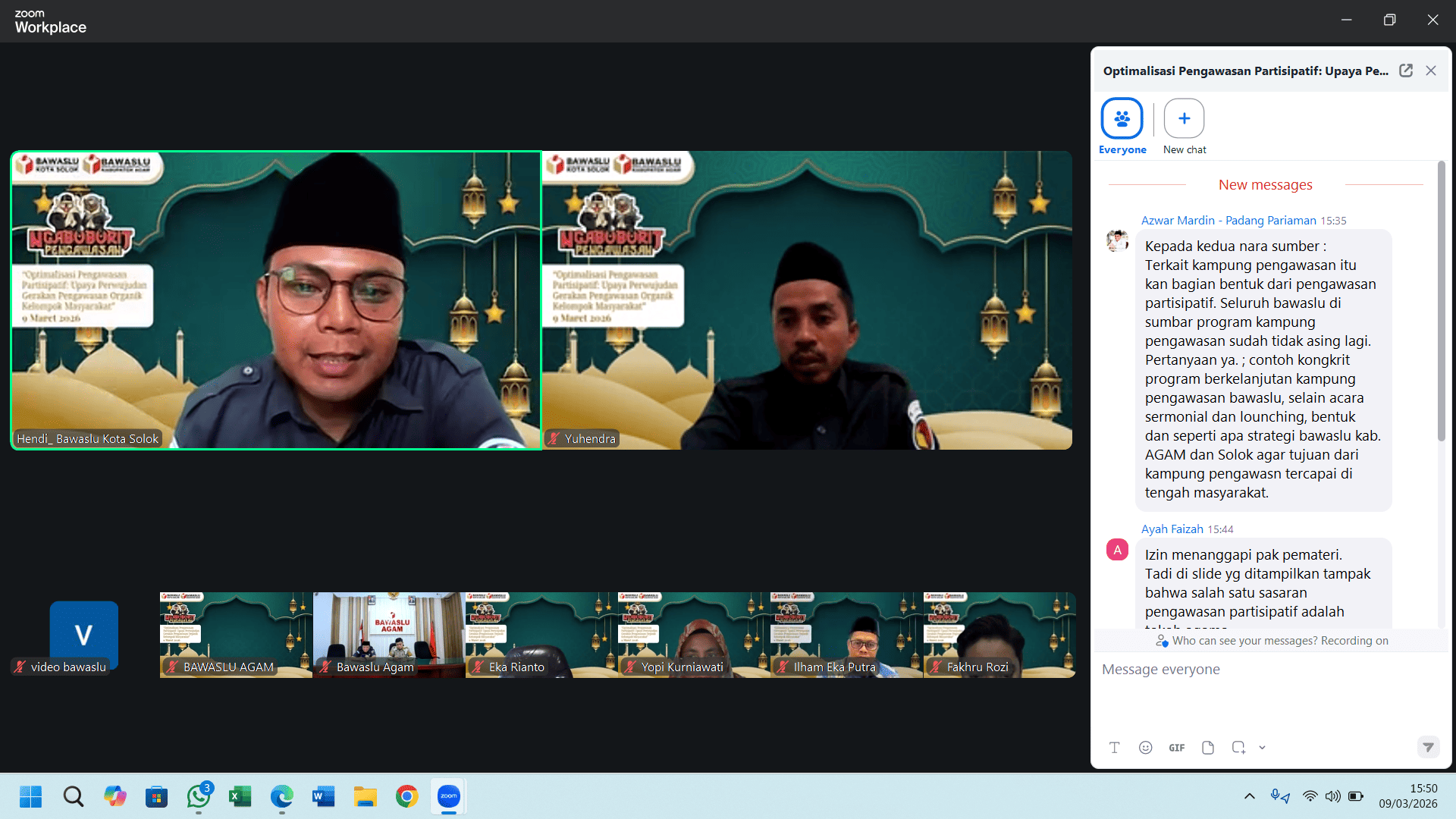 Bawaslu Padang Pariaman Ikuti Ngabuburit Pengawasan