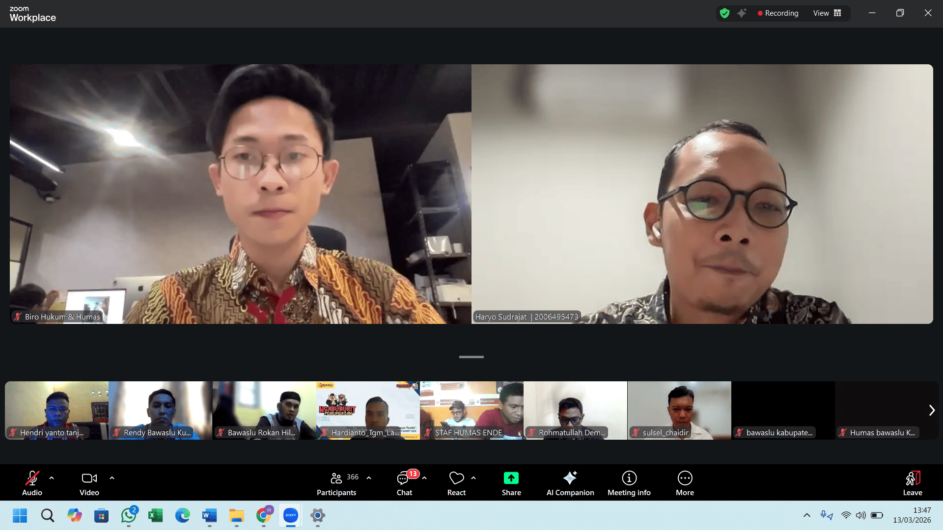 Bawaslu Padang Pariaman Ikuti Koordinasi Kolaborasi Konten Media Sosial Pasca Pemilu