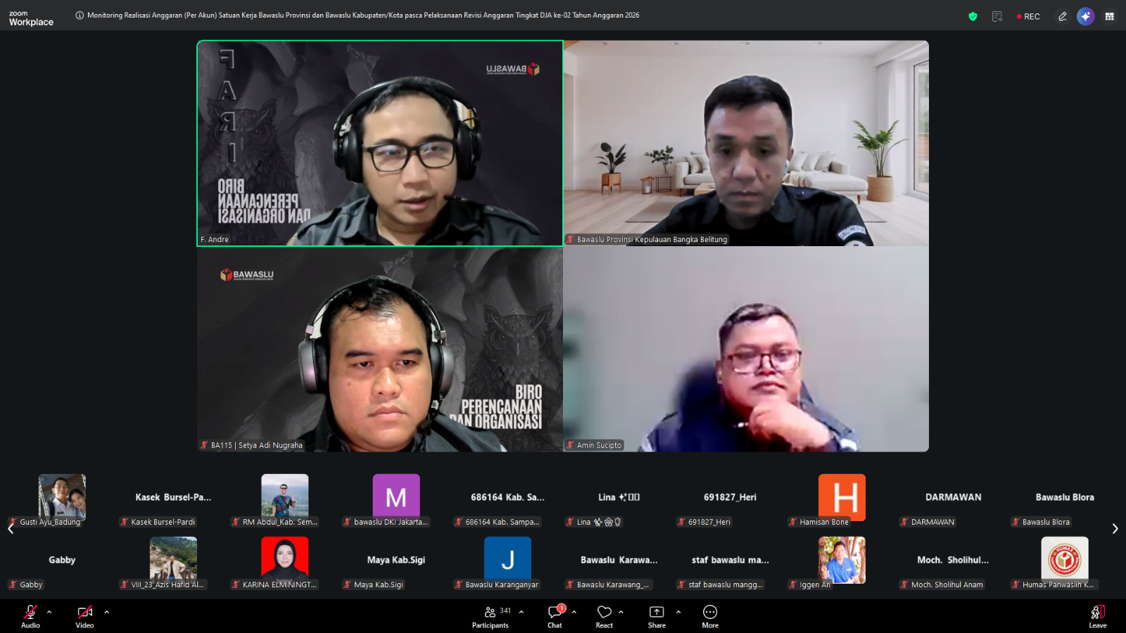 Perkuat Akuntabilitas Keuangan, Bawaslu Padang Pariaman Ikuti Monitoring Realisasi Anggaran Bersama Bawaslu RI