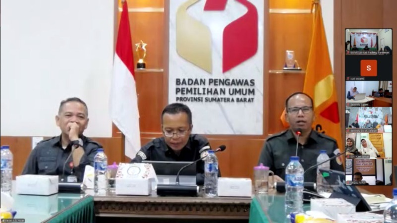 Perkuat Penanganan Pelanggaran, Bawaslu Padang Pariaman Ikuti Zoom Bersama Bawaslu Sumbar