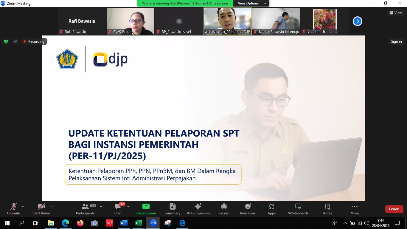 Bawaslu Padang Pariaman Ikuti Sosialisasi Perpajakan PER-11/PJ/2025, Perkuat Akuntabilitas Pengelolaan Keuangan