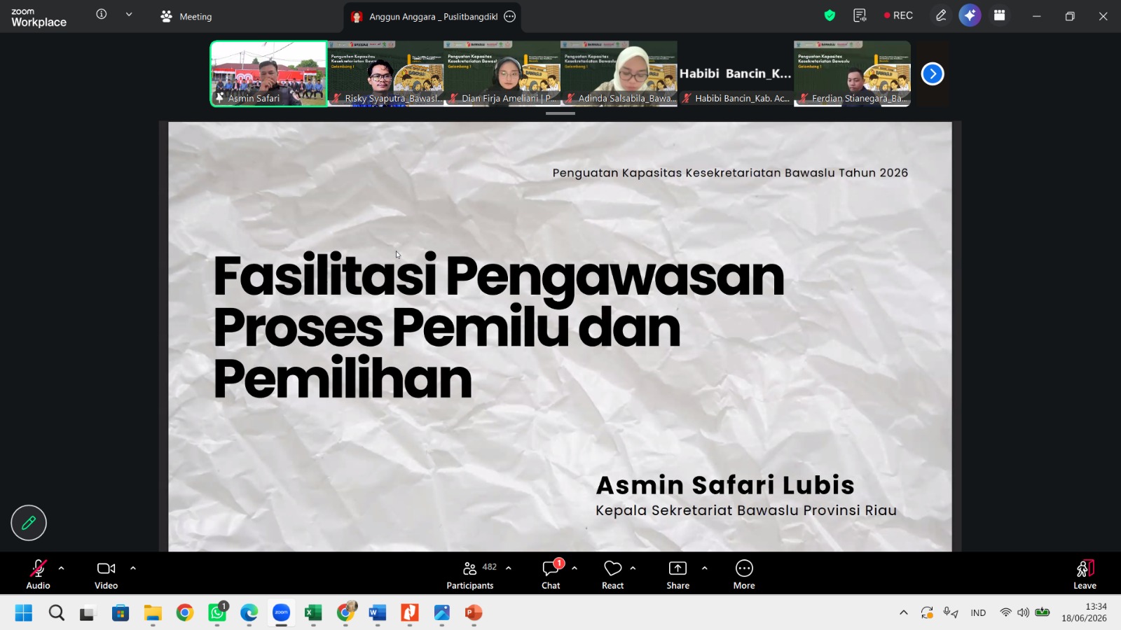 Bawaslu Padang Pariaman Ikuti Penguatan Kapasitas Kesekretariatan Bawaslu Tahun 2026