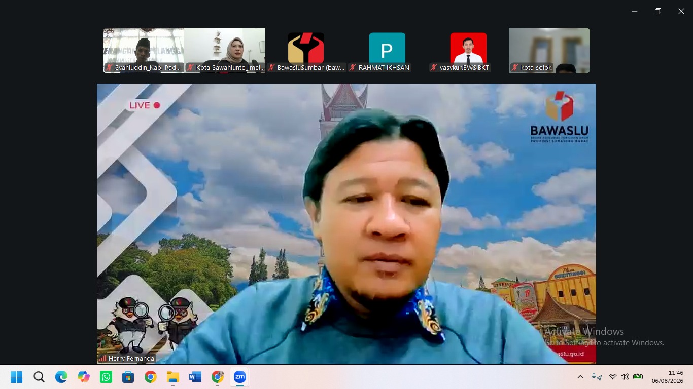 Bawaslu Padang Pariaman Ikuti Zoom Meeting Pembuatan Akun SKM 