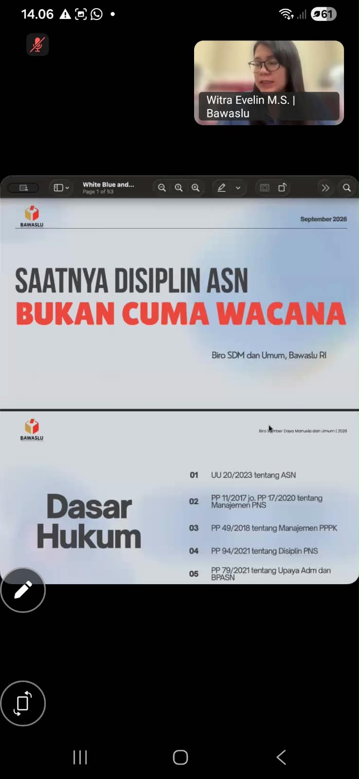 pelaksanaan zoom ketentuan disiplin ASN 