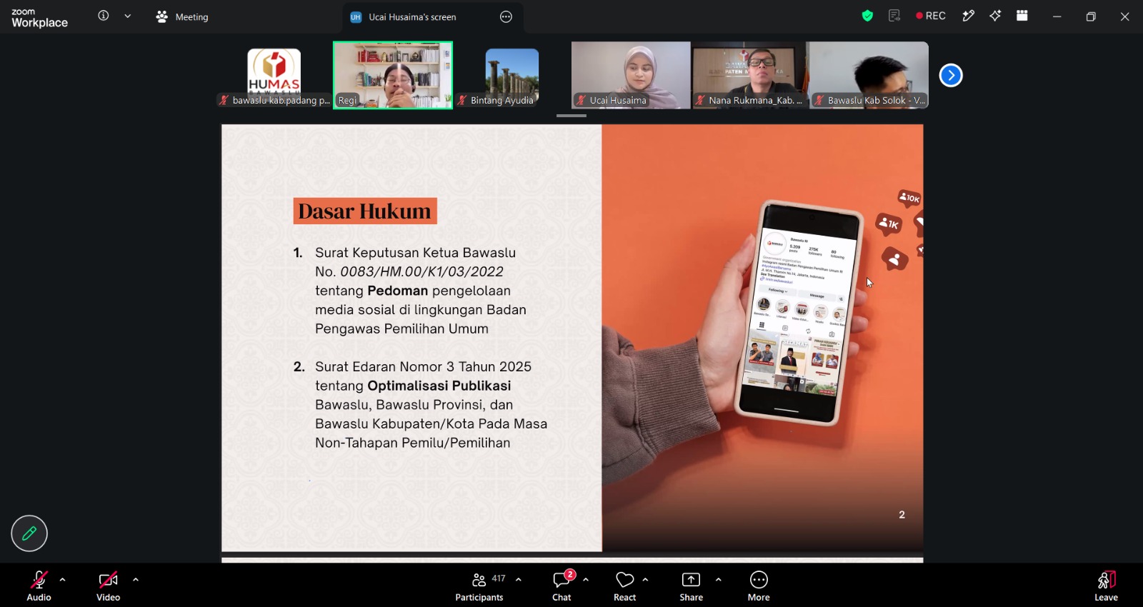 Badan Pengawas Pemilihan Umum (Bawaslu) Kabupaten Padang Pariaman mengikuti kegiatan humas series #2, Senin.(13/10)