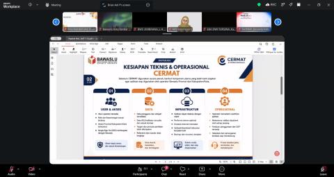 Kegiatan Zoom Bimbinan Teknis Pengisian aplikasi Cermat dan Pembuatan IKU Pimpinan di Jajaran Bawaslu 