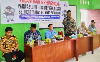 Koordinator Divisi Penanganan Pelanggaran dan Penyelesaian Sengketa Bawaslu Padang Pariaman, Irwandi Saat Menghadiri Pelantikan PKD di VII Koto Patamuan