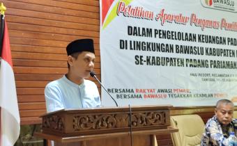 Badan Pengawas Pemilu (Bawaslu) Kabupaten Padang Pariaman, Provinsi Sumatera Barat gelar pelatihan pengelolaan keuangan Pemilihan tahun 2024 bagi Aparatur Pengawas Pemilihan dan Kesekretariatan Kabupaten maupun Panwascam se-Kabupaten Padang Pariaman.