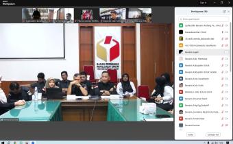 Kegiatan Zoom Meeting Kegiatan Rapat Penguatan Pengelolaan Kearsipan Via Daring, Selasa, 24/6/2025