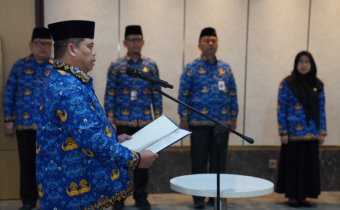 Pengukuhan dan pengambilan sumpah delapan jabatan pimpinan tinggi (JPT) pratama di lingkungan Bawaslu, Jakarta, Kamis (26/6/2025)/Foto: Publikasi dan Pemberitaan Bawaslu