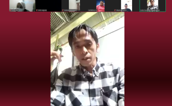 Rapat koordinasi terkait Penyusunan Program Kerja Kehumasan dan Pengawasan Tahun 2026 secara daring yang digelar oleh Bawaslu Provinsi Sumbar.