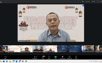 Ngabuburit Pengawasan yang diselenggarakan oleh Bawaslu Kota Sawahlunto bersama Bawaslu Kabupaten Pasaman Barat melalui Zoom Meeting